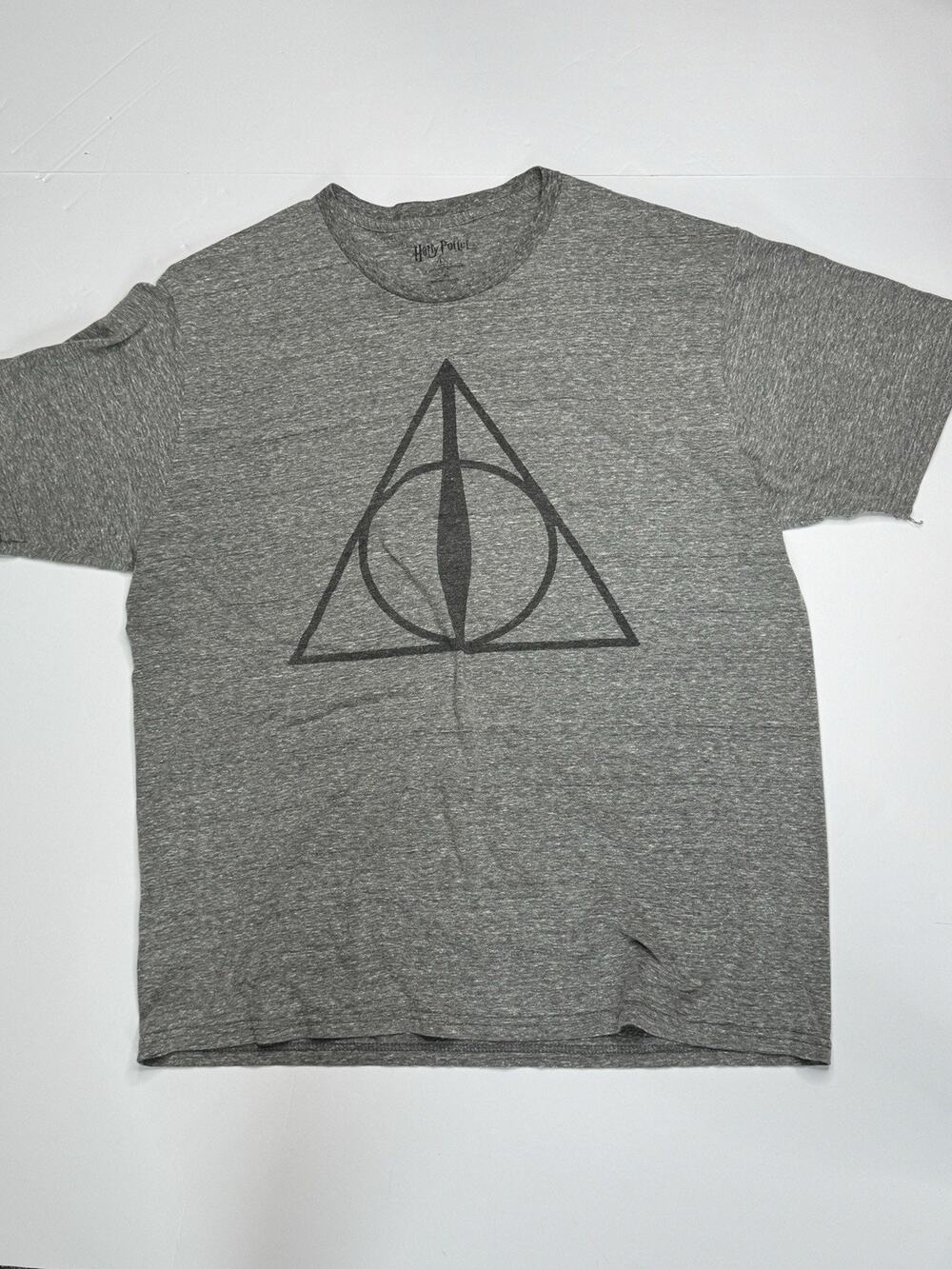 Harry Potter Deathly Hallows T-Shirt Mens M Gray Symbol Graphic Tee Wizard
